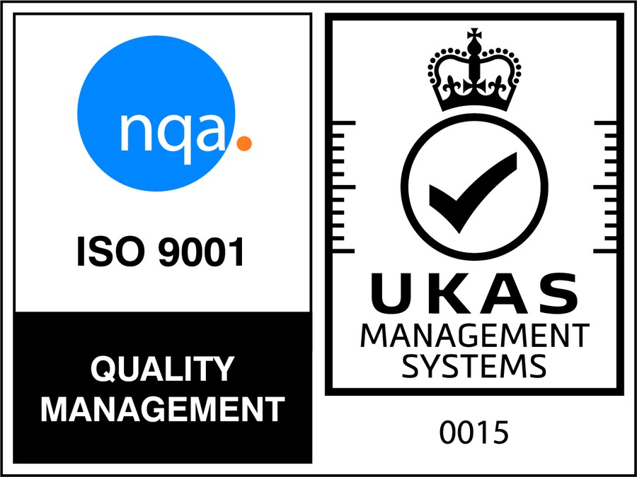 Certificado ISO 9001 de calidad emitido por NQA con acreditación UKAS
